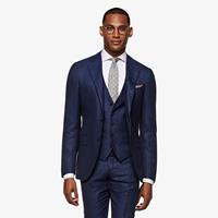 SuitSupply Jort Anzug Blau Mit Birdseye-muster