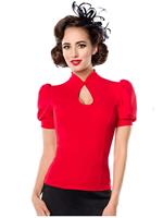 Rockabilly Clothing Jersey Bluse Rot