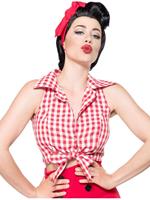 Rockabilly Clothing Karobluse Rot/Weiss