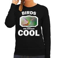 Bellatio Dieren vogels sweater Zwart
