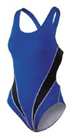 Beco badpak Competition dames polyester zwart/blauw