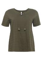 Sheego T-Shirt in Jacquard-Optik, mit Bindeband