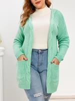 Rosegal Plus Size Pockets Open Front Chunky Cardigan