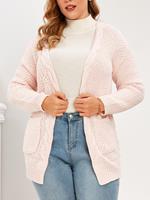 Rosegal Plus Size Pockets Open Front Chunky Cardigan