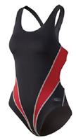 Beco badpak Competition dames polyester zwart/rood