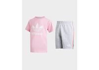 adidas Originals Girls' Tri Stripe T-Shirt/Shorts Set Infant - Only at JD, Roze