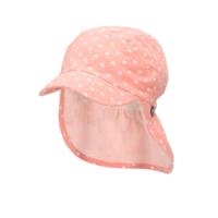 Sterntaler Peaked Cap met nekbeschermer Harten Lichtroze