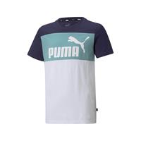 Kurzarm-T-Shirt für Kinder Puma Essentials+ Colorblock Blau Dunkelblau (Größe: 5-6 Jahre)