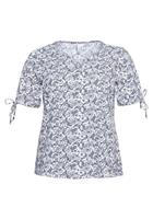 Sheego T-Shirt mit Paisleydruck und Bindeband am Arm