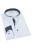 G'weih & Silk Trachtenhemd langarm weiß dunkelblau Pilsensee 009394