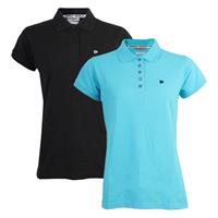 Donnay Donnay Dames - 2-Pack - Polo Shirt Lisa - Zwart & Oceaan Blauw