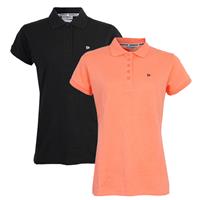 Donnay Donnay Dames - 2-Pack - Polo Shirt Lisa - Zwart & Zalm Oranje
