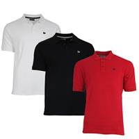 Donnay Donnay Heren - 3-Pack - Polo shirt Noah - Wit / Zwart / Rood