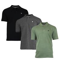 Donnay Donnay Heren - 3-Pack - Polo shirt Noah - Zwart / Donkergrijs / Legergroen