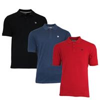 Donnay Donnay Heren - 3-Pack - Polo shirt Noah - Zwart / Navy / Rood