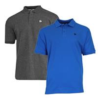 Donnay Donnay Heren - 2-Pack - Polo shirt Noah - Donkergrijs & Cobaltblauw