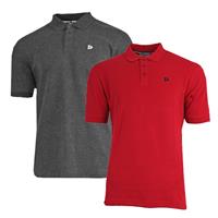 Donnay Donnay Heren - 2-Pack - Polo shirt Noah - Donkergrijs & Rood