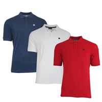 Donnay Donnay Heren - 3-Pack - Polo shirt Noah - Navy / Wit / Rood