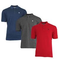 Donnay Donnay Heren - 3-Pack - Polo shirt Noah - Navy / Donkergrijs / Rood