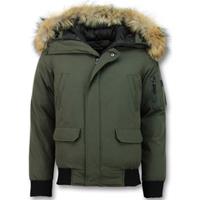 Enos  Daunenjacken Kurze Winterjacke Echtfell Jacke