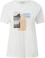 Comma Rundhalsshirt, mit Frontprint, aus Baumwolle
