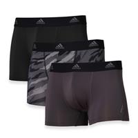 Adidas boxershorts active flex microfiber 3pack grijs-zwart