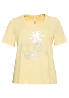Sheego T-Shirt mit schimmerndem Frontdruck und Glitzersteinen
