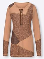 Shirt in camel/bruin gedessineerd van Linea Tesini