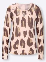 Pullover met print in ivoor/choco bedrukt van Ashley Brooke