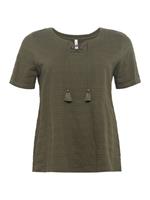 Sheego T-Shirt » Shirt« in Jacquard-Optik, mit Bindeband