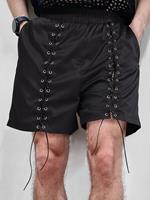 INCERUN Men Front Drawstring Elastic Waist Shorts