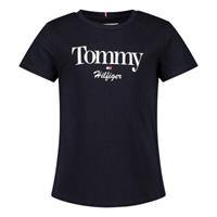 Tommy Hilfiger Girls Graphic Glitter Organic Cotton-Jersey T-Shirt - 10 Years