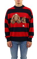 Palm Angels Pa bear stripes sweater navy