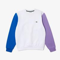 Lacoste Herren  Sweatshirt aus aufgerautem Fleece - Weiß / Blau / Lila 