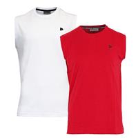 Donnay Donnay Heren - 2-Pack - Mouwloos T-shirt Stan - Wit & Rood