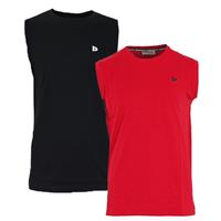 Donnay Donnay Heren - 2-Pack - Mouwloos T-shirt Stan - Zwart & Rood