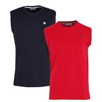 Donnay Donnay Heren - 2-Pack - Mouwloos T-shirt Stan - Navy & Rood