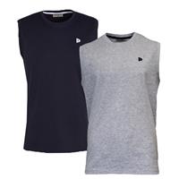 Donnay Donnay Heren - 2-Pack - Mouwloos T-shirt Stan - Navy & Lichtgrijs