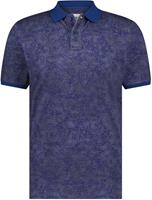 State of Art Polo Pique Print Donkerblauw