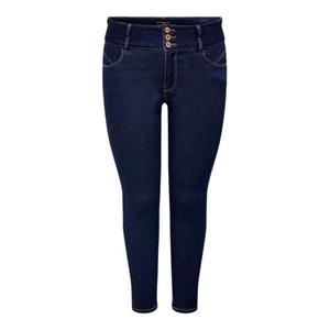 ONLY CARMAKOMA slim fit jeans CARANNA donkerblauw