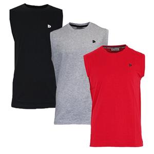 Donnay Donnay Heren - 3-Pack - Mouwloos T-shirt Stan - Zwart/Lichtgrijs/Rood