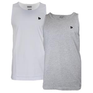 Donnay Donnay Heren - 2-Pack - Singlet James - Wit & Lichtgrijs