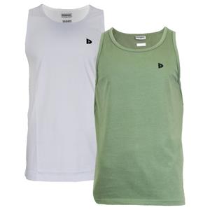 Donnay Donnay Heren - 2-Pack - Singlet James - Wit & Legergroen