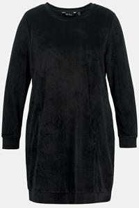 Ulla Popken Grote Maten loungewear longline shirt, Dames, zwart, 