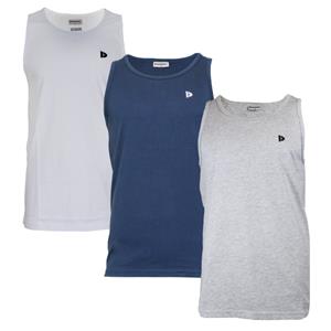 Donnay Donnay Heren - 3-Pack - Singlet James - Wit/Navy/Lichtgrijs