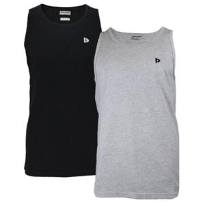 Donnay Donnay Heren - 2-Pack - Singlet James - Zwart & Lichtgrijs