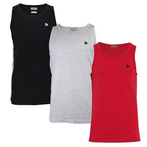 Donnay Donnay Heren - 3-Pack - Singlet James - Zwart/Lichtgrijs/Rood