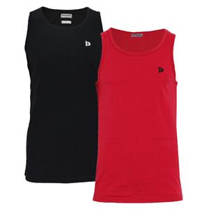 Donnay Donnay Heren - 2-Pack - Singlet James - Zwart & Rood