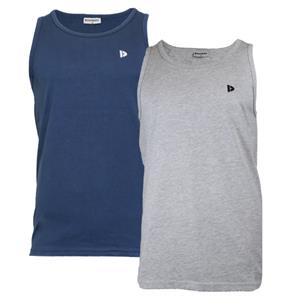 Donnay Donnay Heren - 2-Pack - Singlet James - Navy & Lichtgrijs