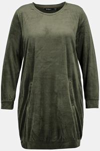 Ulla Popken Grote Maten loungewear longline shirt, Dames, groen, 